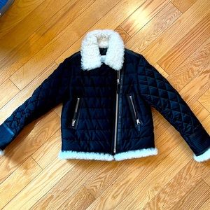 NWT Burberry Motorcycle Shearling Coat